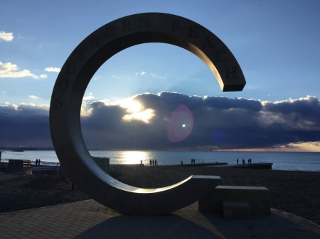 Sunrise at Southern beach in Japan