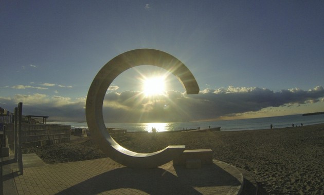 Sunrise at Southern beach in Japan