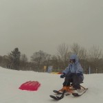 First sled ride in Kiroro Resort