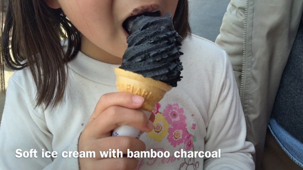 Black soft ice cream in Hakone