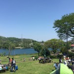 Barbecue at Tsukui lake in Japan