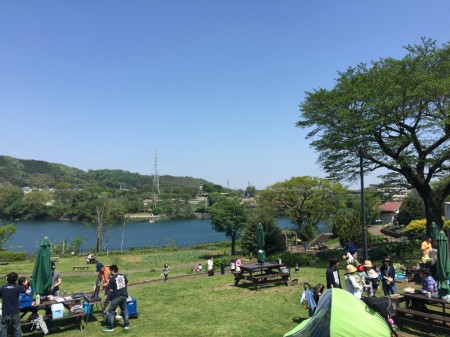 Barbecue at Tsukui lake in Japan