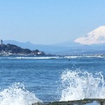Mt.Fuji and Enoshima island at Inamuragasaki
