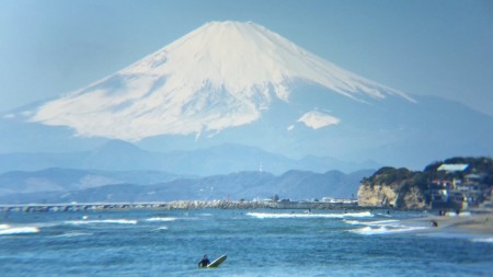 Mt.Fuji and Enoshima island at Inamuragasaki