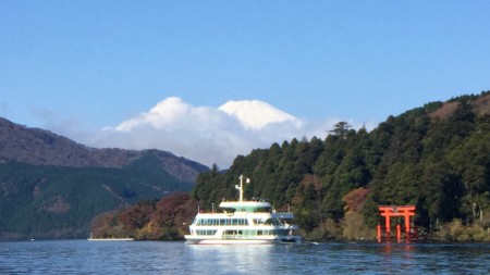 Mount Fuji and lake Ashinoko at hakone