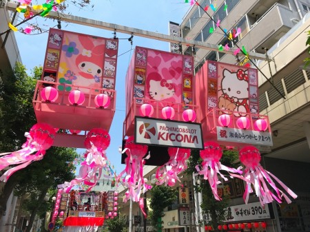 Decoration of Hello Kitty at Hiratsuka Tanabata Festival