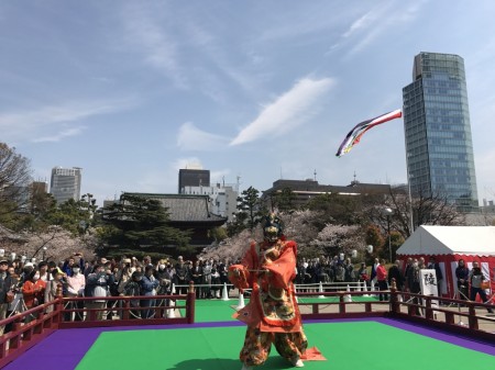 Bugaku dance at Gyoki-daie in Zojoji Temple, Tokyo