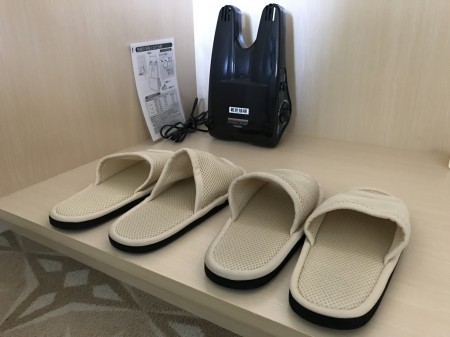Free slippers and shoe dryer  in the room of  Mitsui Garden Hotel Prana Tokyo Bay
