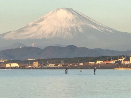 Mount Fuji from Chigasaki Head Land Beach