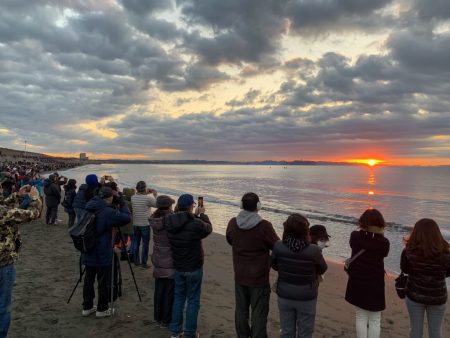 First sunrise of 2019 at Chigasaki Head Land Beach