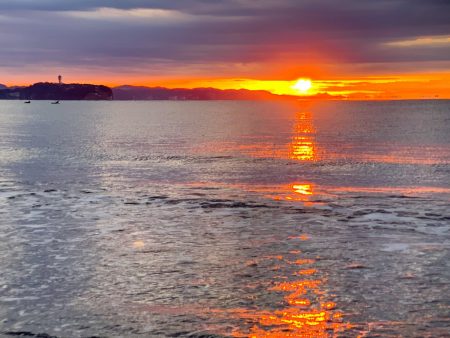 First sunrise of 2019 at Chigasaki Head Land Beach