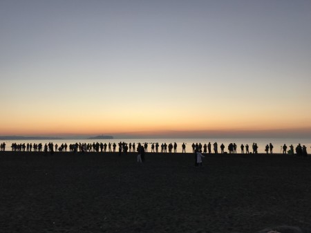 First sunrise of the year at Chigasaki Head Land Beach