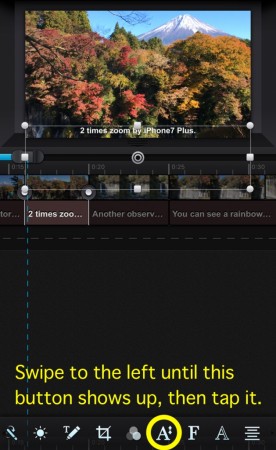 Change a font size by Cute Cut Pro