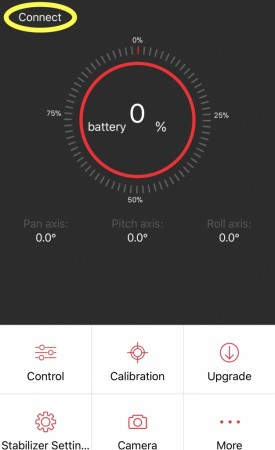 Calibration of Zhiyun Smooth-Q Stabilizer