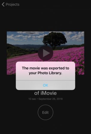 Export video by iMovie for iOS6
