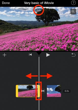 change the lengh of video by iMovie for iOS1