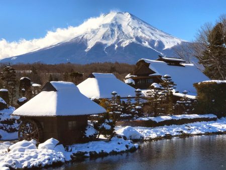 Mt.Fuji from observatory of Hannoki Bayashi Shiryokan Museum in Oshino Hakkai Village