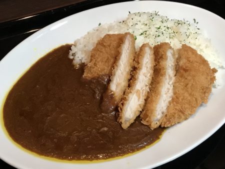 Curry and rice topped with pork cutlets by iPhone7 plus